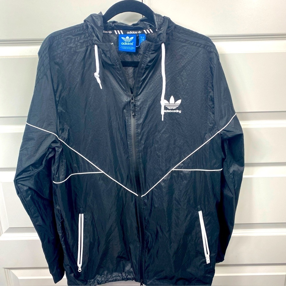 Adidas Skateboarding Sample Jacket Men Black Windbreaker Lightweight Rare Medium